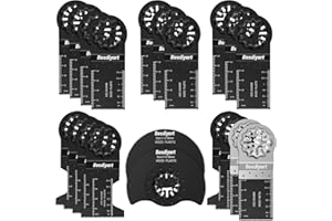 Besdiyart Multitool Sägeblätter für Starlock, 20tlg Holz Kunststoff Metall Multifunktionswerkzeug Zubehör Set für Makita Bosch Einhell Fein Dewalt