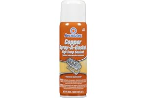 Permatex 80697 - Sellador adhesivo de cobre en aerosol de alta temperatura, lata de aerosol de 9 onzas, color naranja