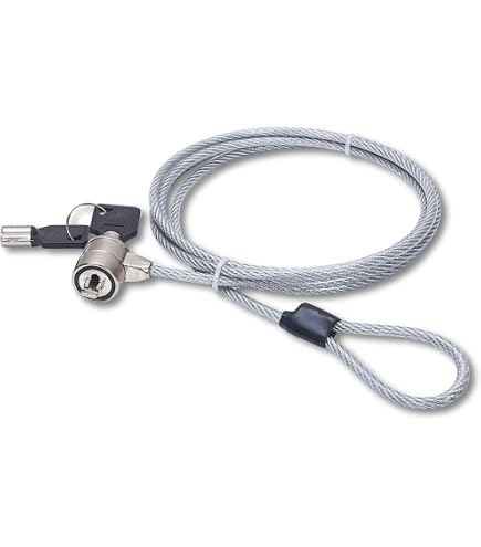 Waytex Antivol PC Système Complet avec Câble de Haute Sécurité Verrouillable à Clé et Plaque d'Ancrage Adhésive pour Ordinateur Portable, PC, Smartphone, Tablette - Longueur 2,00m