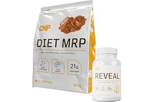 CNP Professional Diet MRP, Low Calorie Meal Replacement with FREE Fatloss Capsules, 21g Protein with Patented Digezyme Fortified + Full Spectrum Vitamins & Minerals, 975g, 4 Flavours (Salted Caramel)