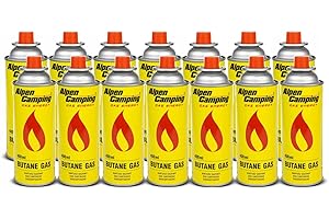 Alpen Camping Lot de 14 cartouches de gaz butane - 400 ml - Pour réchaud à gaz, réchaud de camping, chalumeau à souder EN417