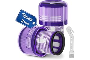 VIOKS Zestaw filtrów do odkurzacza 2 x zamiennik filtra Dyson 970013-02 97001302 + szczotka do czyszczenia - filtr do odkurzacza V11 V15 SV14 SV17 SV22 Detect Animal Absolute Extra Pro Torque Drive