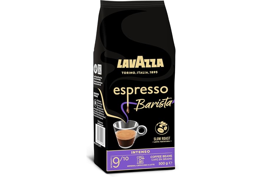 Lavazza, Espresso Barista Intenso, Café en Grano Natural Tostado, Ideal para Máquina de Café Espresso o Superautomática, con 