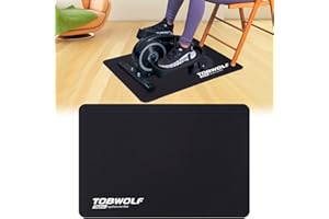 TOBWOLF Non-Slip Workout Mat for Under Desk Ellipticals, Exercise Mat for Ellipse Leg Exerciser Machine, Apply to Foot & Leg Pedal Exerciser for Seniors Fitness, Enhanced Stability & Floor Protection
