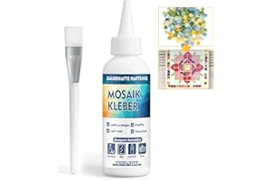 Bellifluous Mosaikkleber, 120ml Transparent Mosaik Kleber für Mosaiksteine zum Basteln, Mosaiksteine, Mosaikfliesen, Glasmosaiksteine, Ungiftig Wasserdicht Mosaikkleber und Fugenmasse