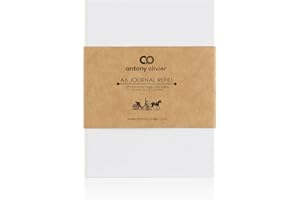 Antony Olivier Notizbuch-Nachfüllungen Einsätze | Ungefüttertes Blankopapier - 3er-Set | Papier nachfüllen | 100 Blatt Farbe Elfenbein | Größe A6 (131 x 96 mm)