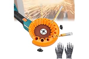 StyBtt Afilador de Brocas, Nuevo Afilador Brocas Amoladora, Afilador de Broca Profesional, para Broca de 2-13 mm y Amoladora de 115/125 mm, con Guantes (Color Naranja)