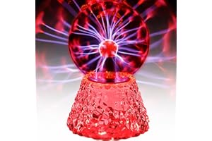 Delaveek Boule de Plasma 5 Pouces, Lumière de Boule de Plasma Magique Contrôle Sonore et Tactile, Lumière de Plasma pour Décorations Chambre, Cadeaux De Noël, Veilleuse Enfant, Physique Jouets