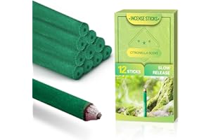 LA BELLEFÉE Incenso Citronella - Bastoncini di Incenso per Esterni e Interni con Ingredienti Naturali (12 Bastoncini)