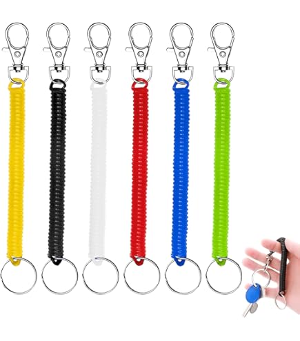 Richolyn Portachiavi A Bobina Retrattile - Portachiavi Elastico Con Cordino, Ideale Per Chiavi Auto E Casa - Foto 5