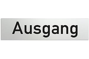 Kinekt3d Leitsysteme Schild/Türschild 160 x 40 x 1,5 mm - Aluminium Vollmaterial eloxiert - Oberfläche in geschliffener Edelstahloptik - 100% Made in Germany (Ausgang)
