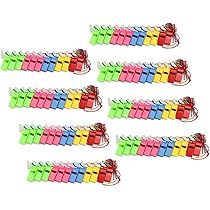 Lot De 10 Sifflets En Plastique Colorés, Sifflets Sport Avec Cordon