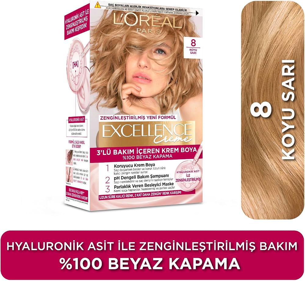 L’Oréal Paris Excellence Creme 8 Koyu Sarı Saç Boyası