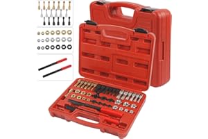 BELEY 42PCS Thread Repair Kit,Thread Chaser Set Rethread Repair Tool 3 Thread Repair Sizes in UNC, UNF and Metric 21PCS Rethreading Dies, 19PCS Rethreading Taps & 2 SAE Thread Files