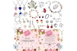 MAGICNITZ Advent Calendar 2024, Advent Calendar 2024 Women, 24 Days Crystal Premium Jewellery Gifts Girl Women Birthday – Christmas Jewellery Surprise Gifts Pendant Earrings Rings Bracelet Brooch