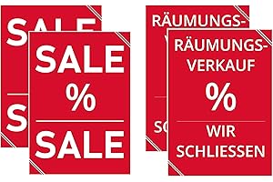 ‎EVEREST 1953 Geschäftsaufgabe Plakat in A1 4 Stück Räumungsverkauf WIR SHLIESSEN und SALE 59,4 cm x 84,1 cm