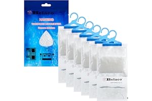 Belaco Set of 6 Hanging Dehumidifier, 230g Moisture Absorber, Dehumidifier for home, Ideal to eliminate damp & Condensation Bedroom, Wardrobe, Kitchen, Basement, Office etc (6)