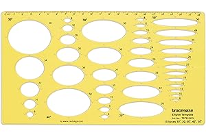 Traceease Geometric Drafting Ellipse Template Drawing Stencil, Designing Template Measuring Ruler
