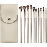 iCovalescent 10 Pieces Professional Makeup Brushes Set for Foundation Powder Blush Contour with PU Cosmetics Bag