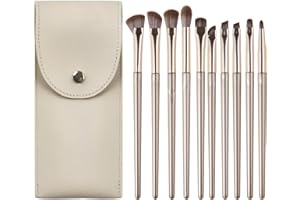 iCovalescent 10 Pezzi pennelli Trucco make up, Set Pennelli Trucco Professionale con Trousse in Pelle PU, Kit Pennello Trucco Occhi Makeup per fondazione cipria fard, ombretto
