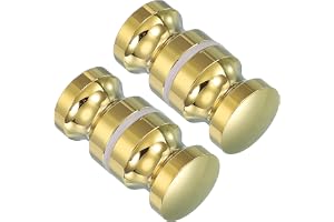 PATIKIL Duschdörrhandtag i glas, 2 st aluminiumlegering bak-till-bak-duschdörrknopp badrum glidande duschskärm runda dragknop