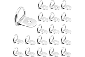TONAUP Anneaux D'arrimage en D 20 Pièces Traction Anneaux Arrimage Solide Anneaux de Montage en D Anneau D'arrimage en Acier Inoxydable Crochets Anneau D'arrimage pour Remorque Camion Camping(Argent)