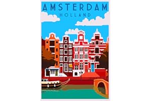ABLERTRADE Plaque murale en métal Amsterdam Hollande Pays-Bas Europe 20,3 x 30,5 cm