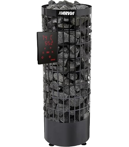 Harvia Cilindro Black Steel Sauna Stove 7 kW PC70 with Integrated