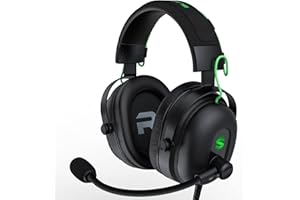 Black Shark Cuffie Gaming con Microfono Cardioide che Elimina i Rumori, Cuffie da Gaming per PC, PS4, PS5, Xbox, Switch, Driver Dinamici 50mm, Over-ear Cuffie con Microfono e Luce LED