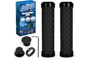 Adiwo Puños Ergonómicos para Bicicleta, 1 par Puños de Manillar de Bicicleta con Bloqueo de Aluminio, Antideslizantes de Goma, 22mm Mojadura, Incluye Una Llave Allen, para MTB, Urbanas, Plegables