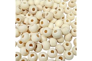 TOAOB THE ONE AND ONLY BABY TOAOB 100 Piezas Cuentas de Madera 6 mm Bolas de Madera Redondas con Agujero Grandes Abalorios Natural para Manualidades Joyería Decoraciones Macrame Artesanal Haciendo