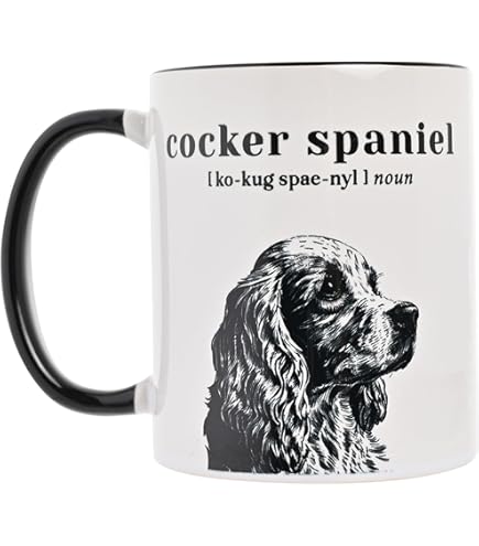 DV DESIGN 1 Taza Con Impresión De Cocker Spaniel - Perros Rubios Dorados Animales Cachorros Mascotas Patrón Ilustración Dibujos Animados Hogar Bebidas Tazas Taza Cocina Regalo #81040