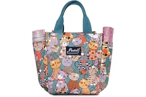 FANDARE Borsa Porta Pranzo Porta Pranzo Borsa da Picnic Borsa Pranzo borsetta da donna per Ufficio lavoro Scuola Viaggi Campeggio All'aperto Picnic(Gatto)