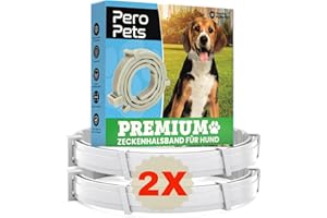 Pero Pets Premium Zeckenhalsband Set für Hunde & Katzen - Halsband gegen Zecken Flöhe Mücken Läuse – Zeckenhalsband Flohhalsband – 100% Natürlich & Wasserdicht – Wirksamkeit 16 Monate