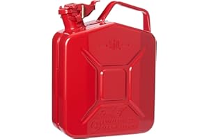 Oxid7 - Jerrican à essence en métal 5 l - Avec homologation ONU - Certifié TÜV de Rhénanie - Conception testée - Épaisseur de paroi 0,9 mm - Avec fermeture à baïonnette anti-fuite - Rouge