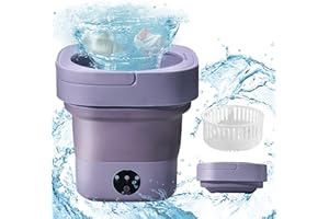 VUSDDY Mini Lavatrice Pieghevole Portatile Portatile Lavaggio A Ultrasuoni Piccola Lavatrice A Mano Con Asciugatrice E Blu-Ray Per Campeggio, Viaggi, Camper, Dormitori, 3 Modalità Di Pulizia, Capacità 6,5 L