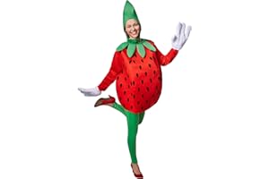 tectake dressforfun Kostüm Erdbeere Erdbeerenkostüm | Süßes Langarm-Oberteil | Große, lustige Handschuhe | Inkl. witziger Kopfbedeckung (M | Nr. 301640)