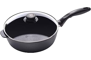 SWISS DIAMOND XD6724iC Sauteuse avec Couvercle Aluminium Moulé sous Pression/Cristaux de Diamant Noir 24 cm