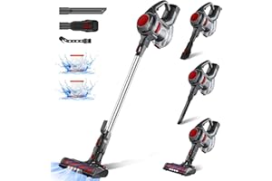 Authmic Akku Staubsauger,25000pa Staubsauger Kabellos bis zu 50 Min Laufzeit, Cordless Vacuum Cleaner mit 1.3L Staubbehälter und HEPA×2, kabelloser Staubsauger für Tierhaare,Teppich und Hartböden