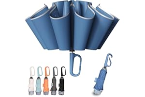 TUMAAOTU Compact Inverted Umbrella with Never Forget Carabiner Handle - Travel Umbrella Windproof Strong, Automatic Umbrellas for wind rain, Auto Open Close, 10 Rib Durable Frame for Women Men