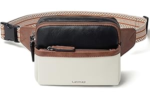 LATMAP riñonera Mujer 3L, Cuero PU Bolso Pequeño Antirrobo Unisex Cinturón Ajustable Impermeable Mochila Cruzada para Exterior Running Shopping Casual Comprar