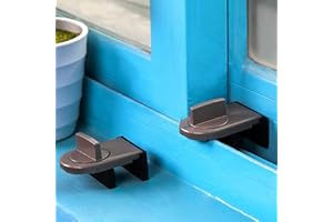 EQLEF® 2 sztuki szary żelazny zamek bezpieczeństwa do drzwi przesuwnych i ogranicznik do okien przesuwnych