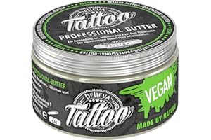 ‎BELIEVA TATTOO Believa Tattoo Butter - Premium Tattoopflege mit veganer Formel und natürlichen Inhaltsstoffen für strahlende Tattoofarben - Tägliche Pflege & Aftercare für tätowierte Haut | 250ml