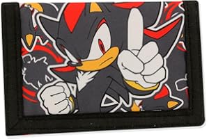 Sonic The Hedgehog Wallet for Boys & Girls Featuring Shadow, Kids Trifold Purses with Zip & Pound Coin Holder - Teens and Childrens Wallets