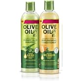 QRS OLIVE OIL MOISTURE RESTORE CREAMY ALOE SHAMPOO 370ml with Strength & Nourish Replenishing Conditioner 362ml