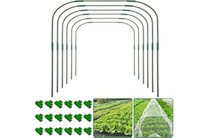 HZNZYHD 6 Packs 82x105cm Garden Hoops for Netting,Greenhouse Support Hoops with Detachable Stakes,Green Tall Plant Grow Tunnel Hoop,Rust-Free Protection Frame,Support Hoops for Garden Fabric
