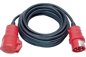 Brennenstuhl CEE extension cable IP44 (10m cable, H07RN-F 5G2,5, 5-pole with CEE plug and coupling, for outdoor use IP44, Made in Germany) black