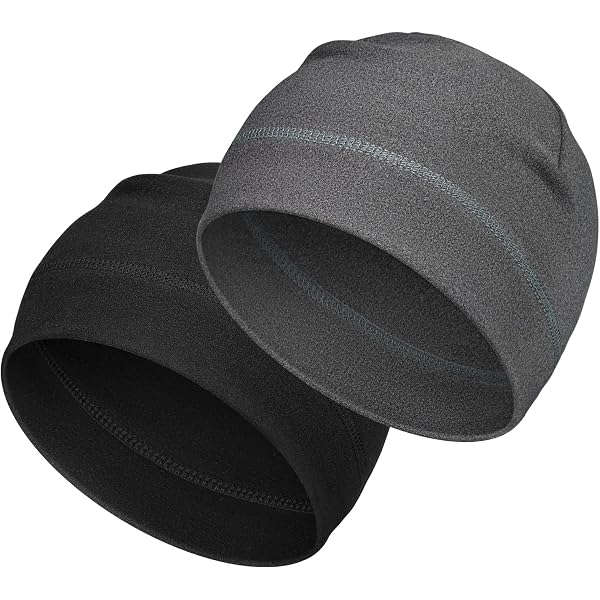 2 Berretti Leggeri In Cotone Poliestere Per Uomo E Donna – Sottocasco Per Ciclismo, Corsa E Moto, Vestibilità Elastica, Nero/grigio