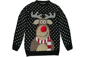 ZEE FASHION Children Kids Boys Girls Knitted Retro Novelty Christmas Xms Jumper 3-13 Years
