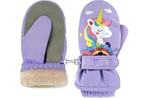 ‎BIBYKIVN Bibykivn Fäustlinge Kinder Skihandschuhe, 3-5 Jahre Junge Mädchen Winddicht Wasserdicht Winterhandschue, Warm Fäustlinge Sport Handschuhe fü Skifahren Snowboard Laufen
